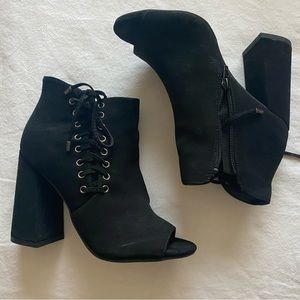 Open toe booties